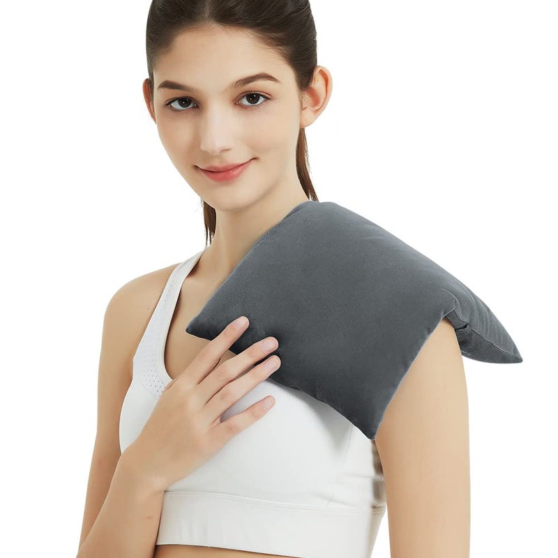 Heating Pad Microwavable with Washable Cover 8 x 12 Multipurpose Microwave Heating Pad for Neck and Shoulders Moist Heat Bean Bag Warm Compress for Knee Muscles Joints Wrist Abdomen Dark Gray